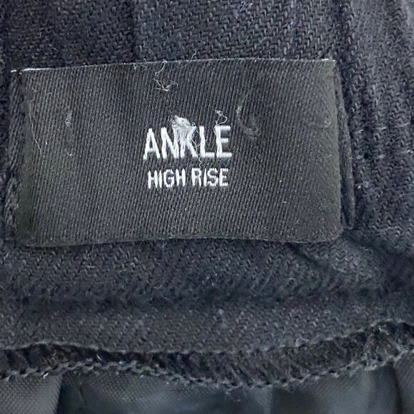 Express Women’s XL High Rise Ankle Pants Black Linen Blend Joggers Pull On - Picture 4 of 10